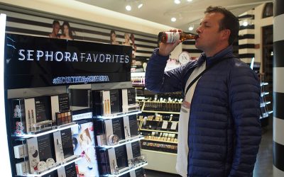 Drinking beers in Sephora 